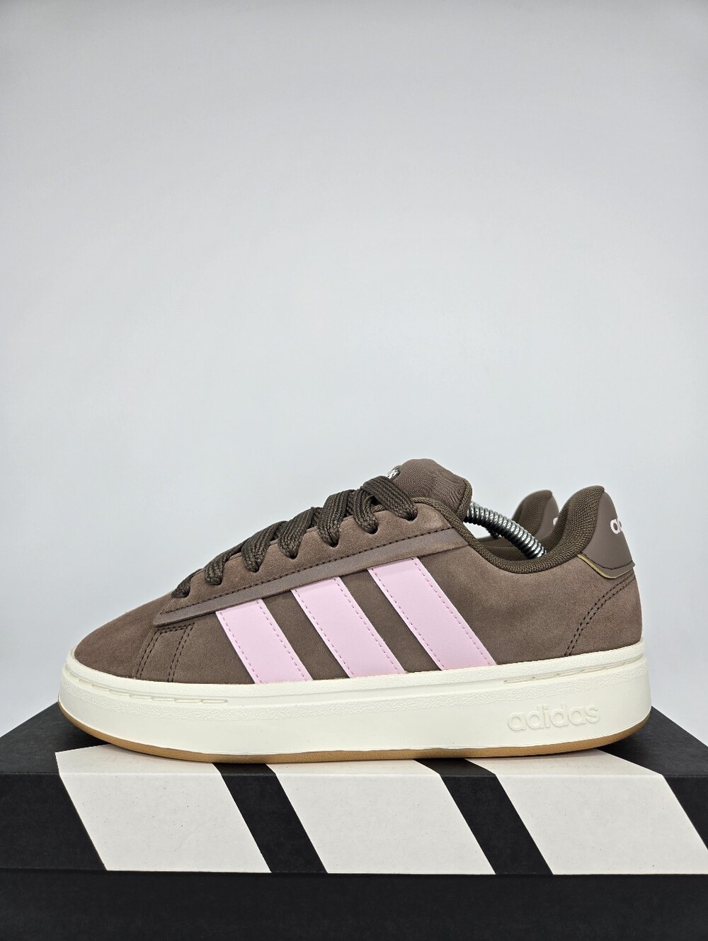 adidas Women's Grand Court Alpha JR0541 Earth Strata Clear Pink Shoes Size 6